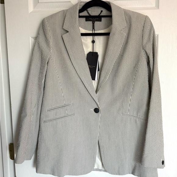 Rag & Bone Seersucker Blazer - Size 10 (NWT!) - Picture 1 of 13